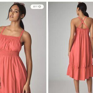 Daily Practice Tiered High-Low Midi Dress - by Anthropologie